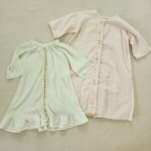 Vintage Pink & Green Nightgowns Bundle 0-6 months